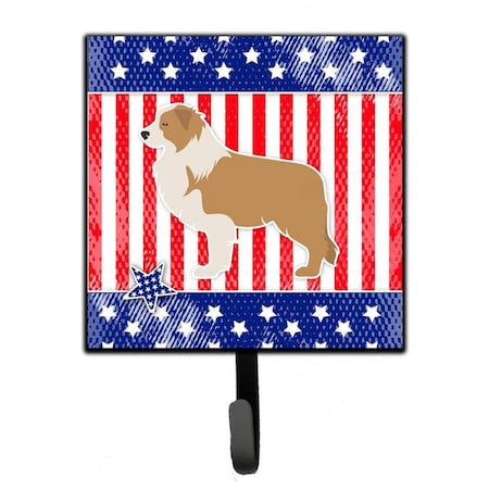 Jensendistributionservices USA Patriotic Red Border Collie Leash or Key Holder MI1711680